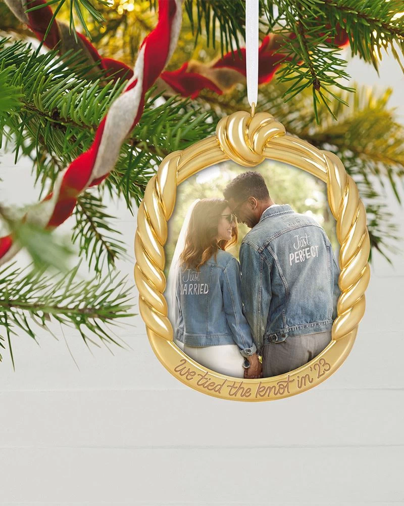 Hallmark We Tied The Knot! 2023 Metal Photo Frame Ornament 1 Hallmark We Tied The Knot! 2023 Metal Photo Frame Ornament