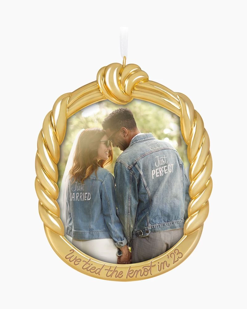 Hallmark We Tied The Knot! 2023 Metal Photo Frame Ornament 2 Hallmark We Tied The Knot! 2023 Metal Photo Frame Ornament - Image 2