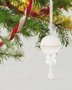 Hallmark Baby's First Christmas Rattle 2023 Porcelain Ornament