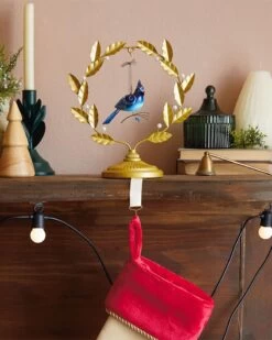 Hallmark Golden Wreath Metal Ornament And Stocking Hanger