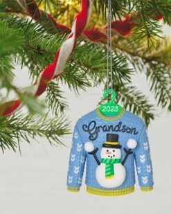 Hallmark Grandson Christmas Sweater 2023 Ornament