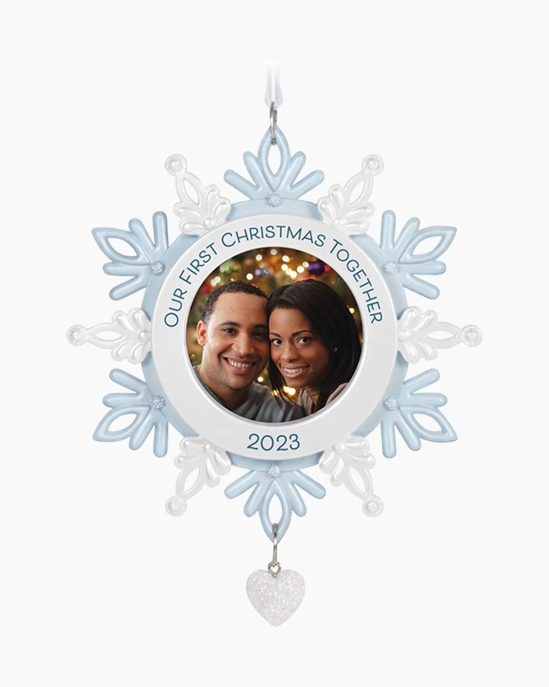 Hallmark Our First Christmas Together Snowflake 2023 Photo Frame Ornament 2 Hallmark Our First Christmas Together Snowflake 2023 Photo Frame Ornament - Image 2