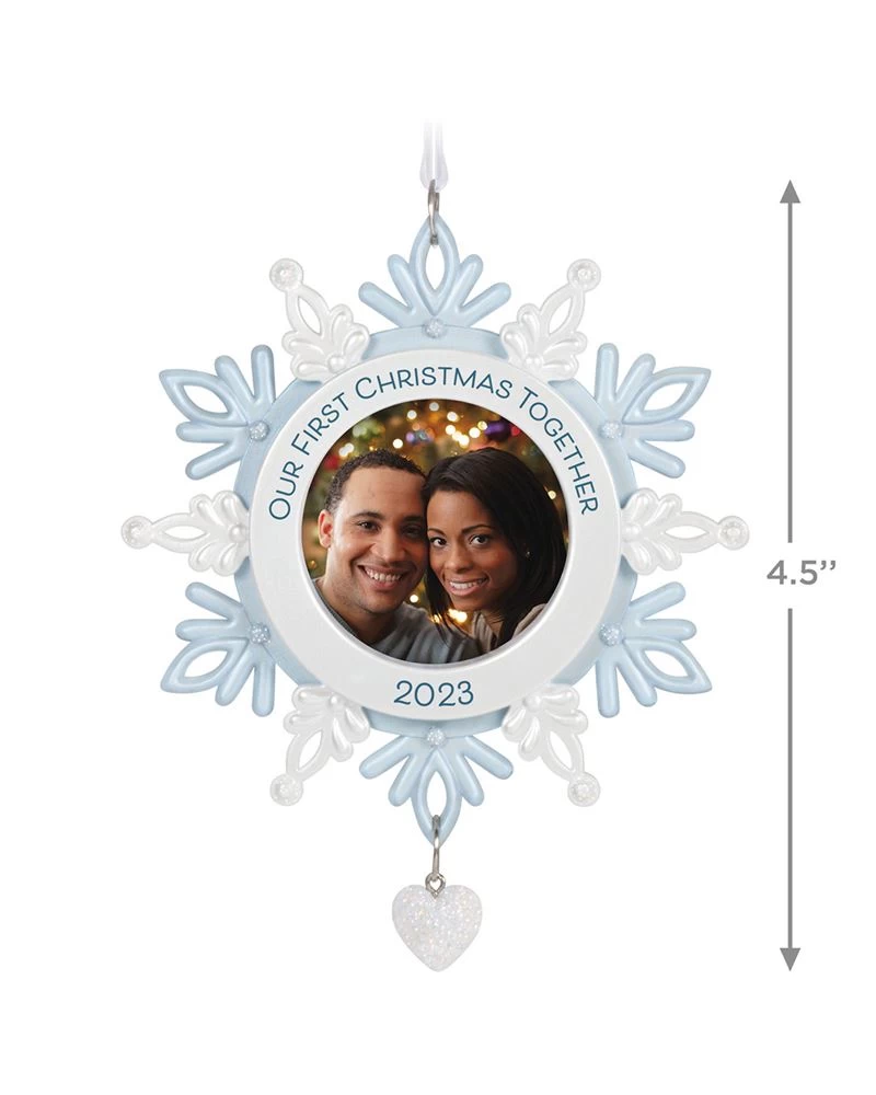 Hallmark Our First Christmas Together Snowflake 2023 Photo Frame Ornament 4 Hallmark Our First Christmas Together Snowflake 2023 Photo Frame Ornament - Image 4