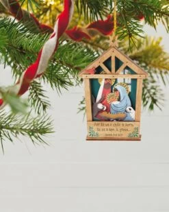 Hallmark A Child Is Born Nativity Papercraft Ornament