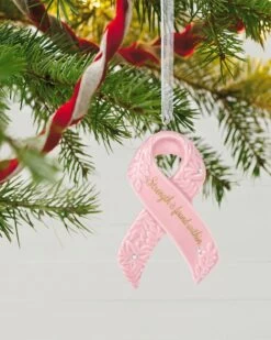 Hallmark Strength Within Pink Ribbon Porcelain Ornament Benefiting Susan G. KomenĀ®