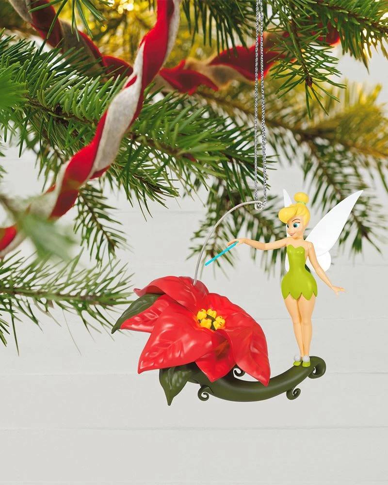 Hallmark Disney Tinker Bell Pixie-Dusted Poinsettia Ornament 1 Hallmark Disney Tinker Bell Pixie-Dusted Poinsettia Ornament