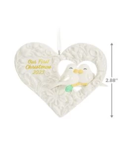 Hallmark Our First Christmas Birds In Heart 2023 Porcelain Ornament -Toy store 000500 1000622211 NoColor ALT3