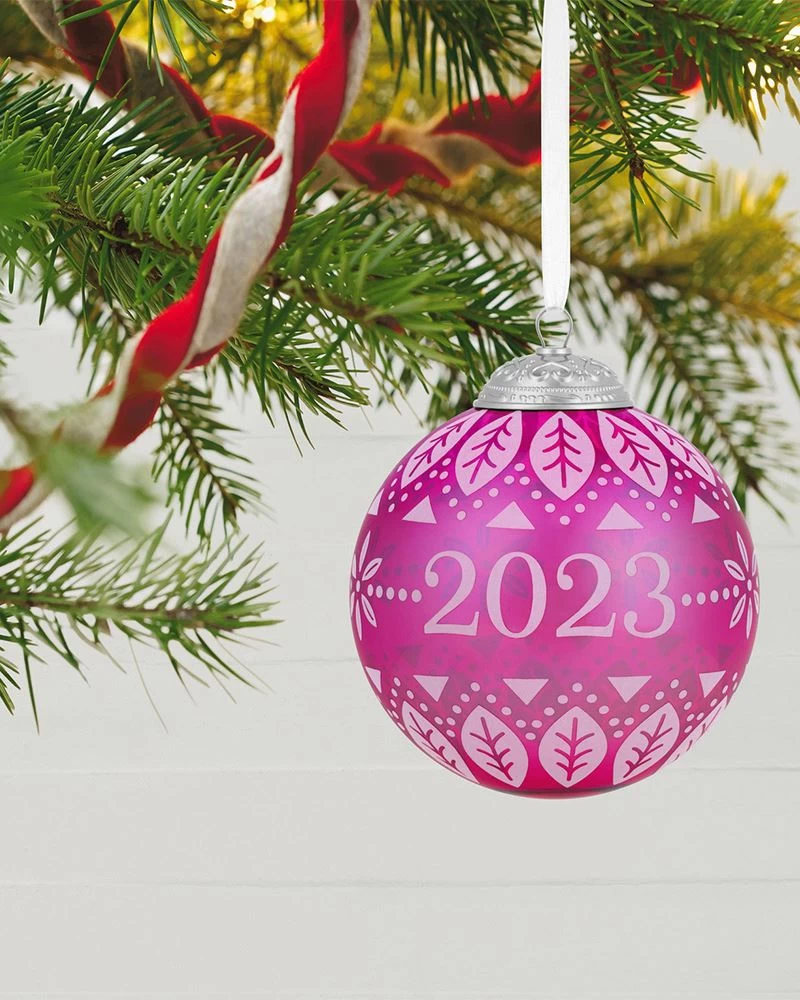 Hallmark Christmas Commemorative 2023 Glass Ball Ornament 1 Hallmark Christmas Commemorative 2023 Glass Ball Ornament