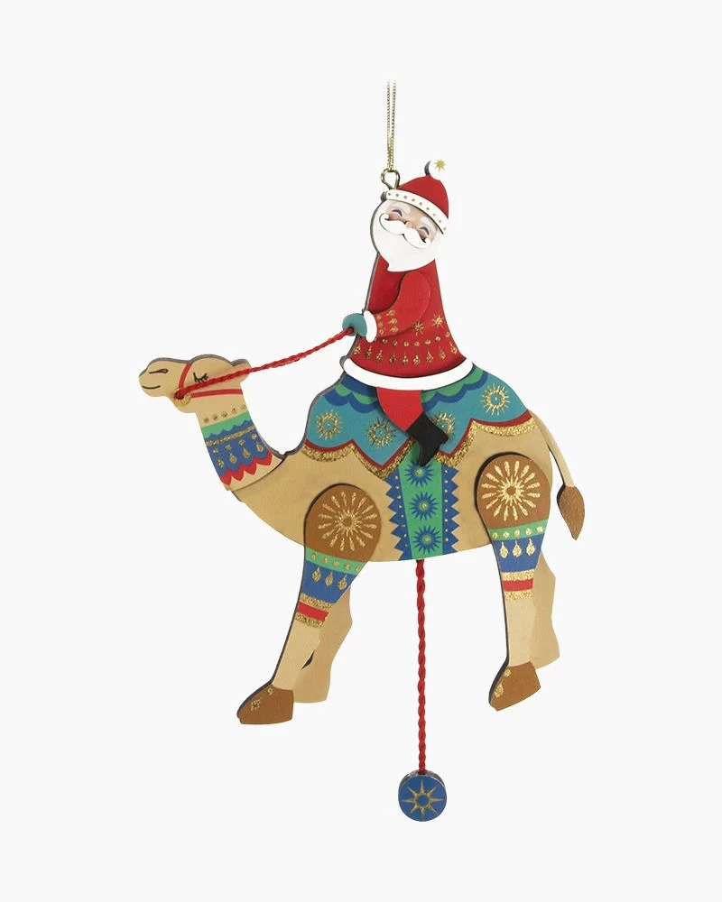 Hallmark Pull-String Camel With Santa Wood Ornament 2 Hallmark Pull-String Camel With Santa Wood Ornament - Image 2