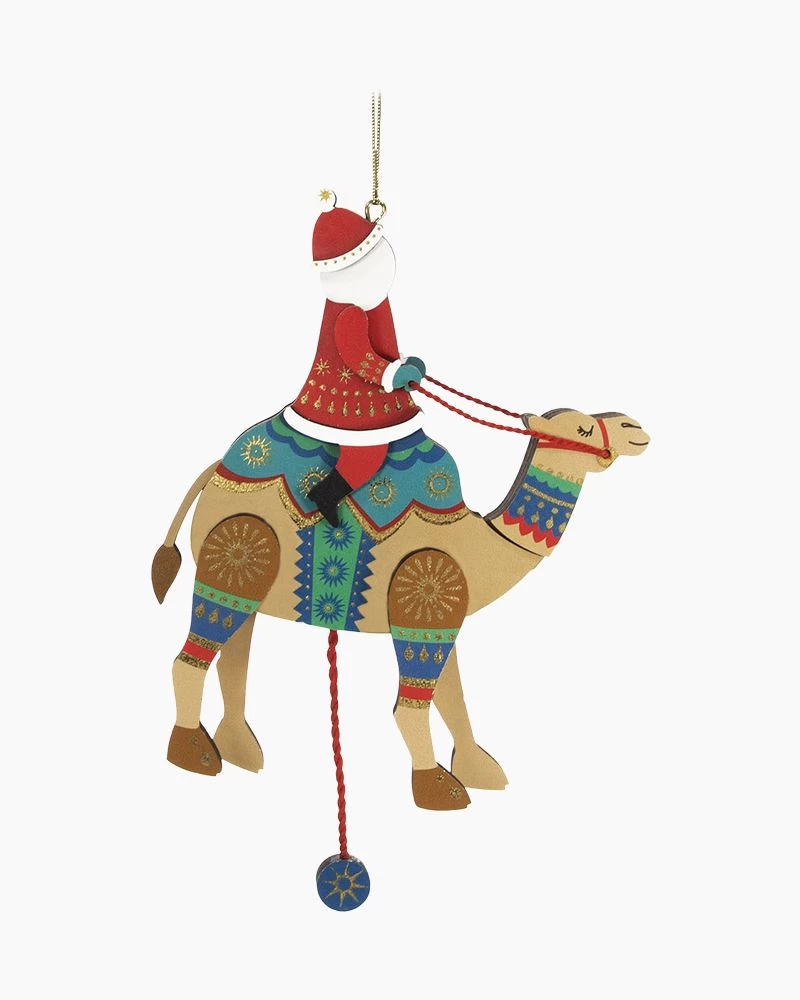 Hallmark Pull-String Camel With Santa Wood Ornament 3 Hallmark Pull-String Camel With Santa Wood Ornament - Image 3