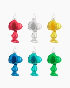 Hallmark The Peanuts® Gang Snoopy Glass Ornaments (Set Of 6) -Toy store 000500 1000622233 NoColor ALT2