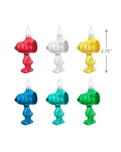 Hallmark The Peanuts® Gang Snoopy Glass Ornaments (Set Of 6) -Toy store 000500 1000622233 NoColor ALT3