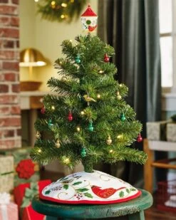 Hallmark Mini The Beauty Of Birds Christmas Tree Topper And Tree Skirt (Set Of 2)