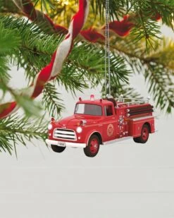 Hallmark Fire Brigade 1956 Dodge Fire Engine 2023 Ornament With Light