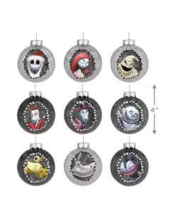 Hallmark Disney Tim Burton's The Nightmare Before Christmas Halloween Town Glass Ornaments (Set Of 9) -Toy store 000500 1000622276 NoColor ALT3