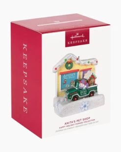 Hallmark Happy Holiday Parade Collection Anita's Pet Shop Musical Ornament With Light -Toy store 000500 1000622299 NoColor ALT4