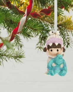 Hallmark Disney And Pixar Precious Moments Monsters, Inc. Boo And Sulley Porcelain Ornament