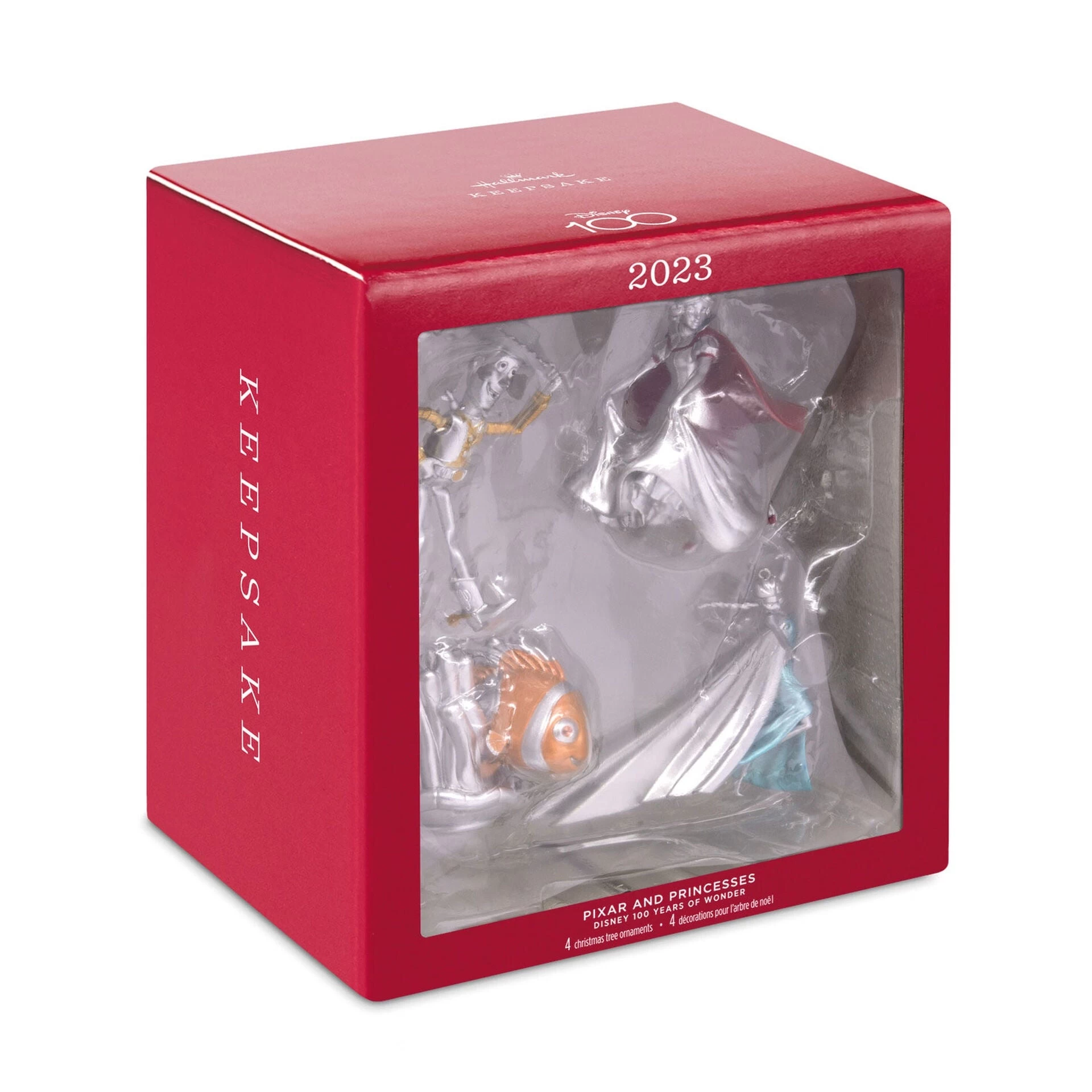Hallmark Disney 100 Years Of Wonder Pixar And Princesses Ornaments, Set Of 4 1 Hallmark Disney 100 Years Of Wonder Pixar And Princesses Ornaments, Set Of 4