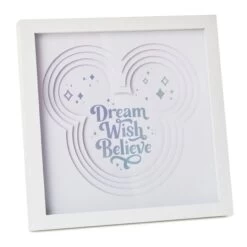 Hallmark Disney 100 Years Of Wonder Dream Wish Believe Framed Art, 10.5x10.5