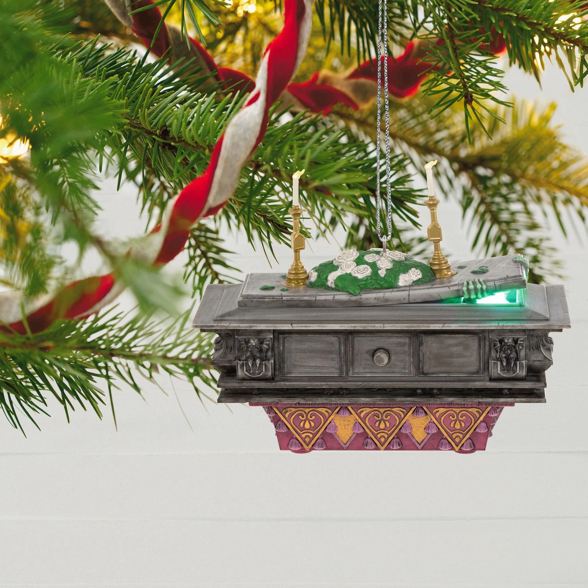 Hallmark Disney The Haunted Mansion Collection The Coffin In The Conservatory Ornament With Light And Sound 4 Hallmark Disney The Haunted Mansion Collection The Coffin In The Conservatory Ornament With Light And Sound - Image 4