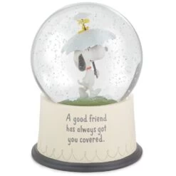 Hallmark Peanuts Snoopy And Woodstock Good Friends Snow Globe New