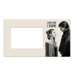 Hallmark Star Wars™ Han Solo™ And Princess Leia™ I Love You I Know Ceramic Picture Frame Holds 4"x6" Photo