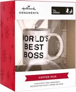 Hallmark The Office World's Best Boss Coffee Mug Christmas Ornament