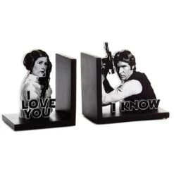 Hallmark Star Wars Han Solo And Princess Leia Bookends, Set Of 2 Desk Accessories Sci-Fi