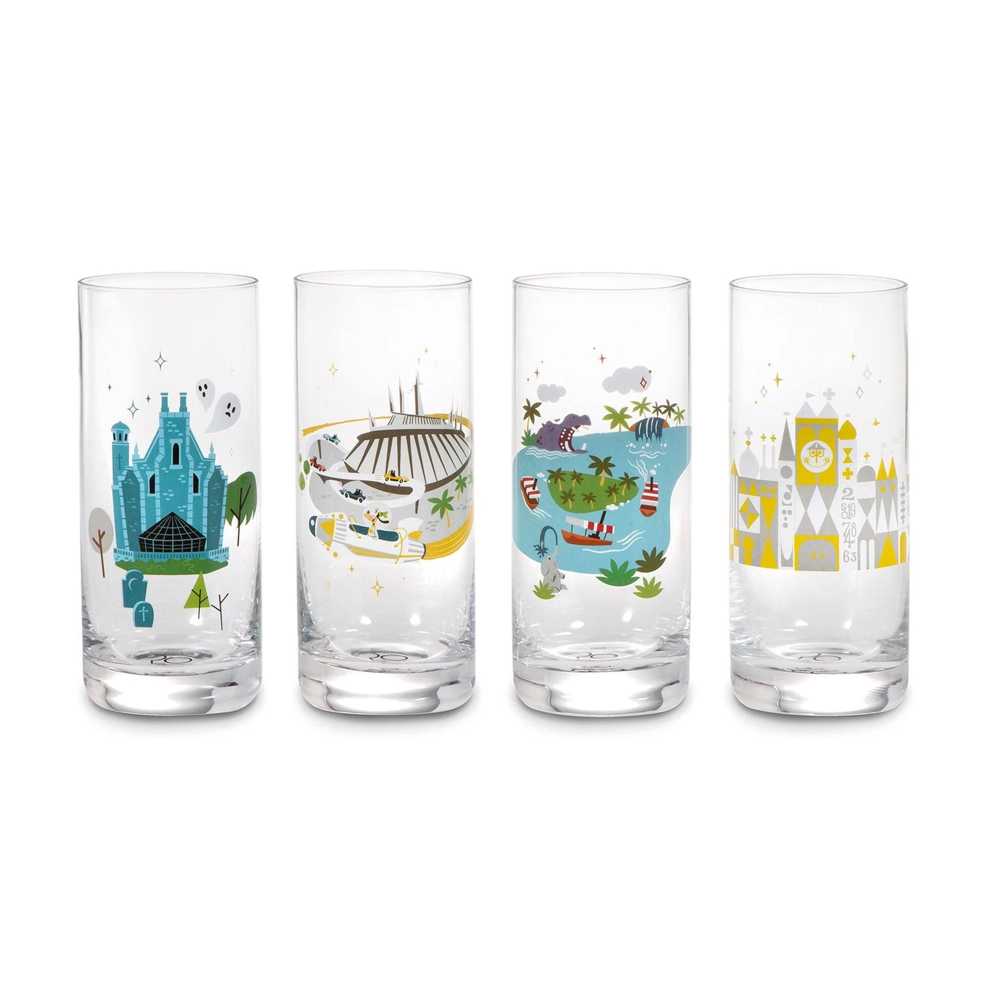 Hallmark Walt Disney World 50th Anniversary Park Attractions Glasses, Set Of 4 1 Hallmark Walt Disney World 50th Anniversary Park Attractions Glasses, Set Of 4